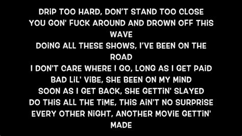 drip to hard lyrics|drip too hard meaning.